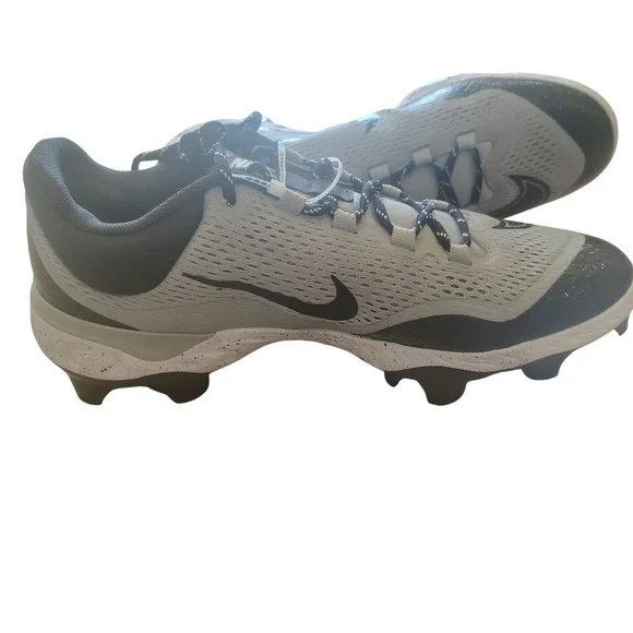 Nike Alpha Huarache Elite 4 Low Baseball Cleats Grey Black Mens 15 FD6221-002